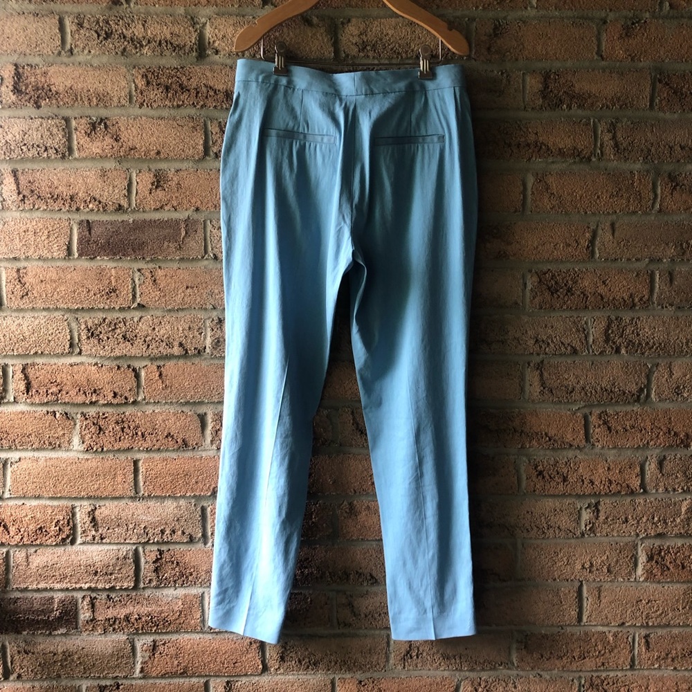 rag & bone | Blue linen tapered spring summer designer trouser dr… - Picture 4 of 16